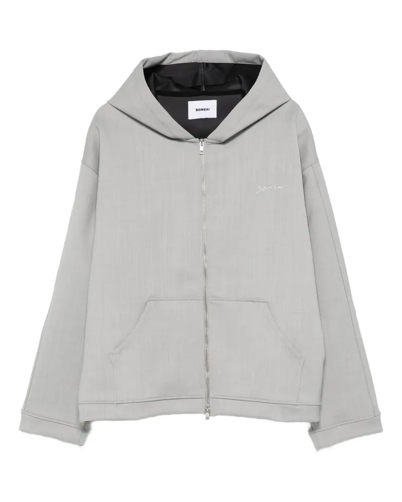 BONSAI zip hooded coat - Grau Grau