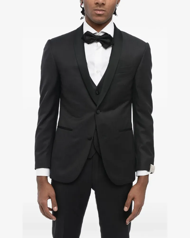 Corneliani shawl-collar three-piece suit - Schwarz Schwarz
