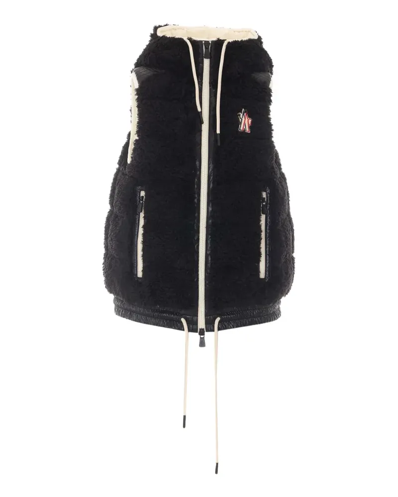 Moncler Isolierte Teddy Kapuzenweste - Schwarz Schwarz