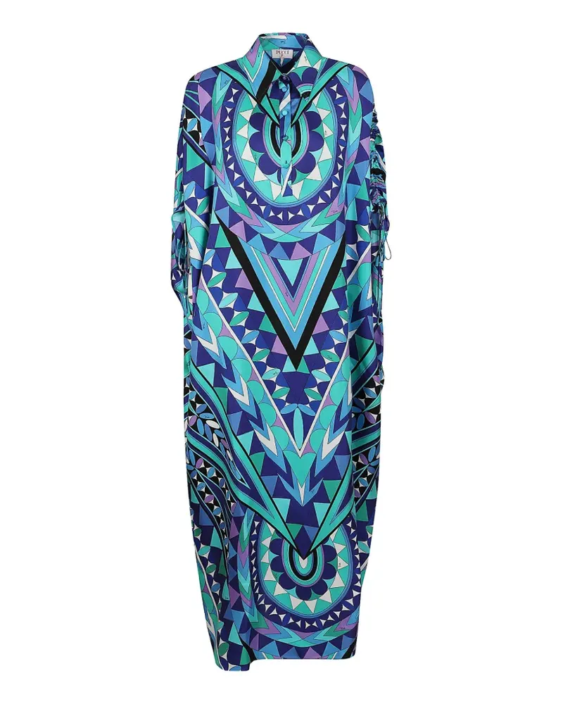 Emilio Pucci geometric-print silk maxi dress - Blau Blau