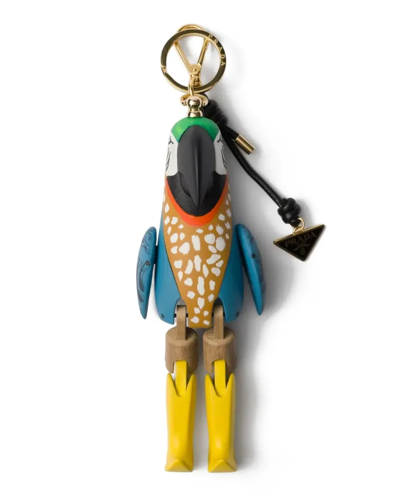 Prada parrot charm keyring - Blau Blau