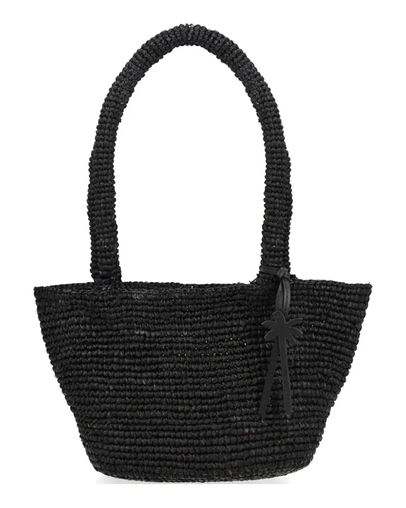 Manebí palm raffia shoulder bag - Schwarz Schwarz