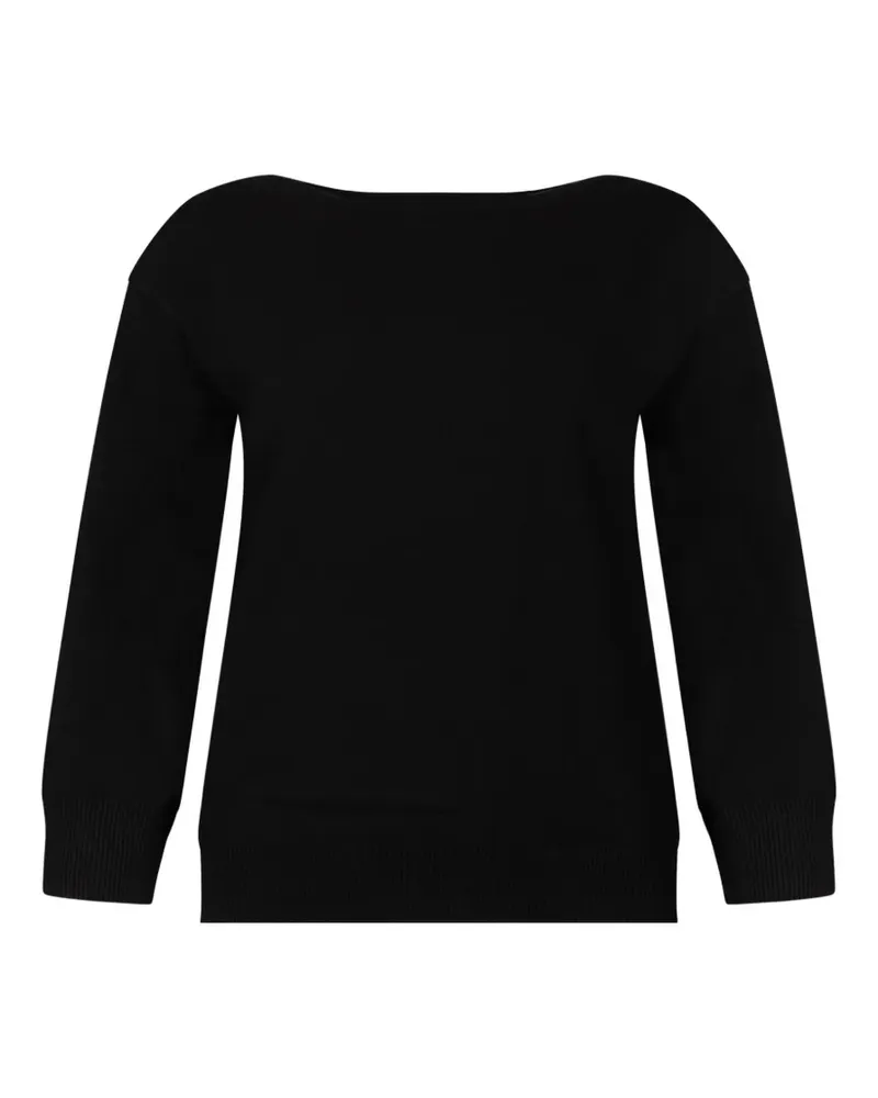 Max Mara Pullover mit U-Boot-Ausschnitt - Schwarz Schwarz