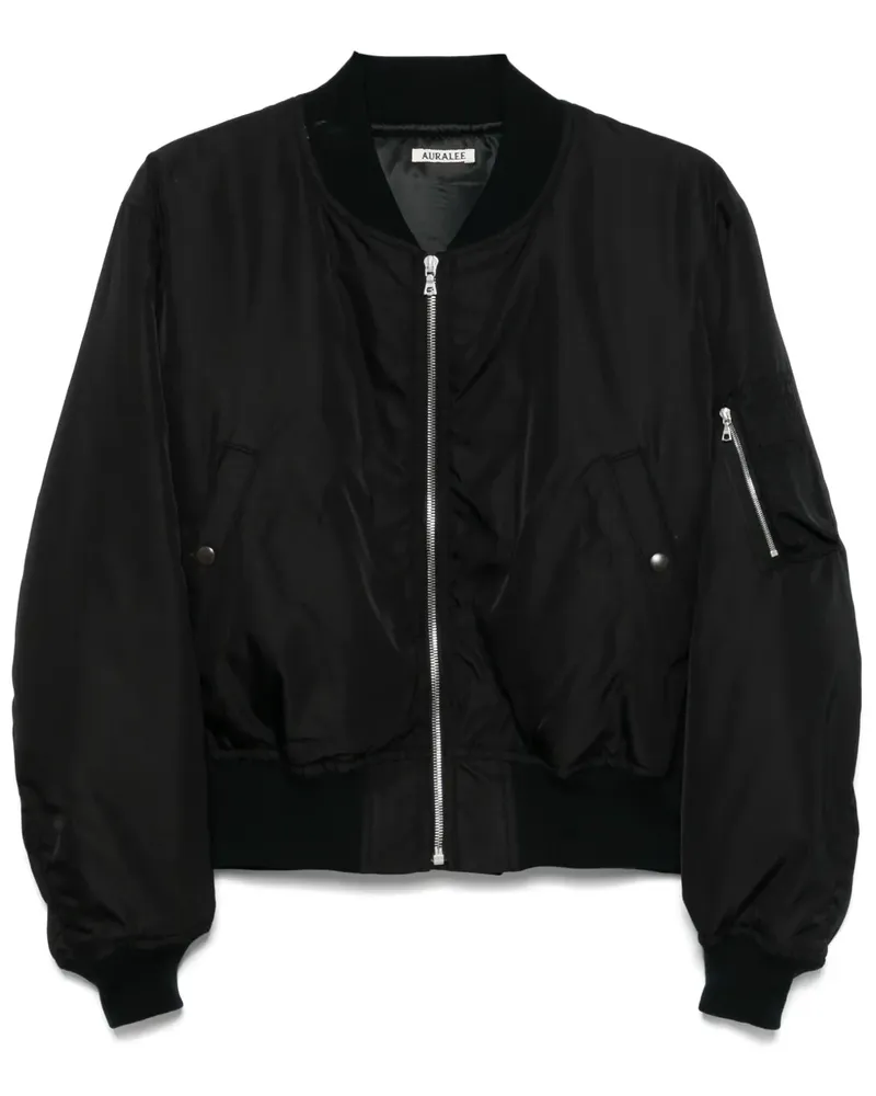 AURALEE Bomberjacke aus Seidentwill - Schwarz Schwarz