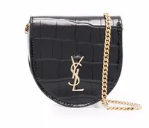 Mini-Tasche mit Logo-Schild - Schwarz