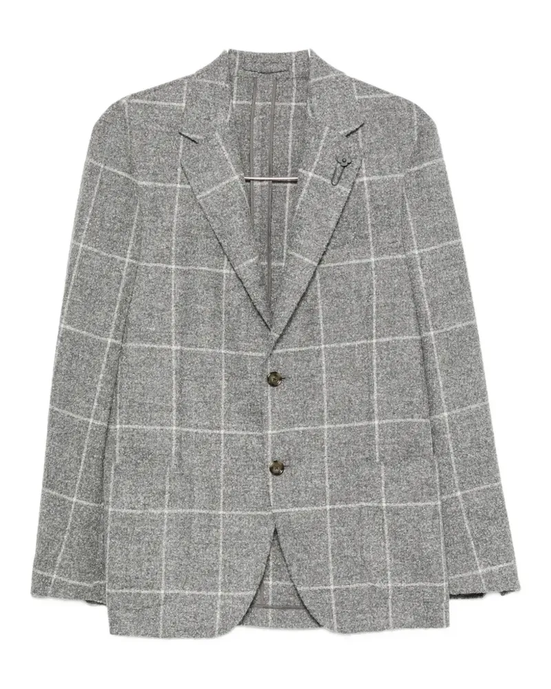 LARDINI check-pattern single-breasted blazer - Grau Grau