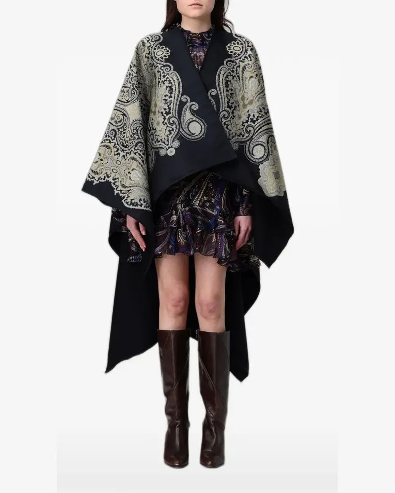 Etro Paisley-print coat - Schwarz Schwarz