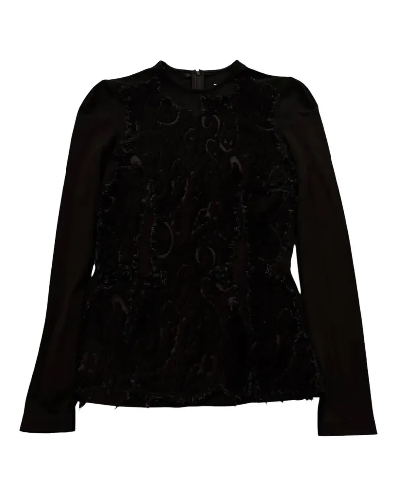 Maison Margiela Langarmshirt mit Paisley-Spitze - Schwarz Schwarz