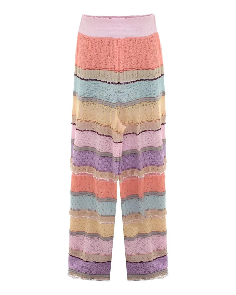 Cecilia Prado striped pointelle-knit trousers - Rosa Rosa
