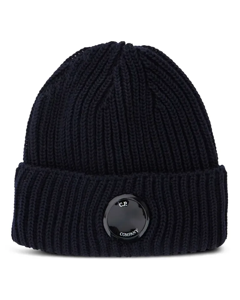 C.P. Company Gerippte Beanie - Blau Blau