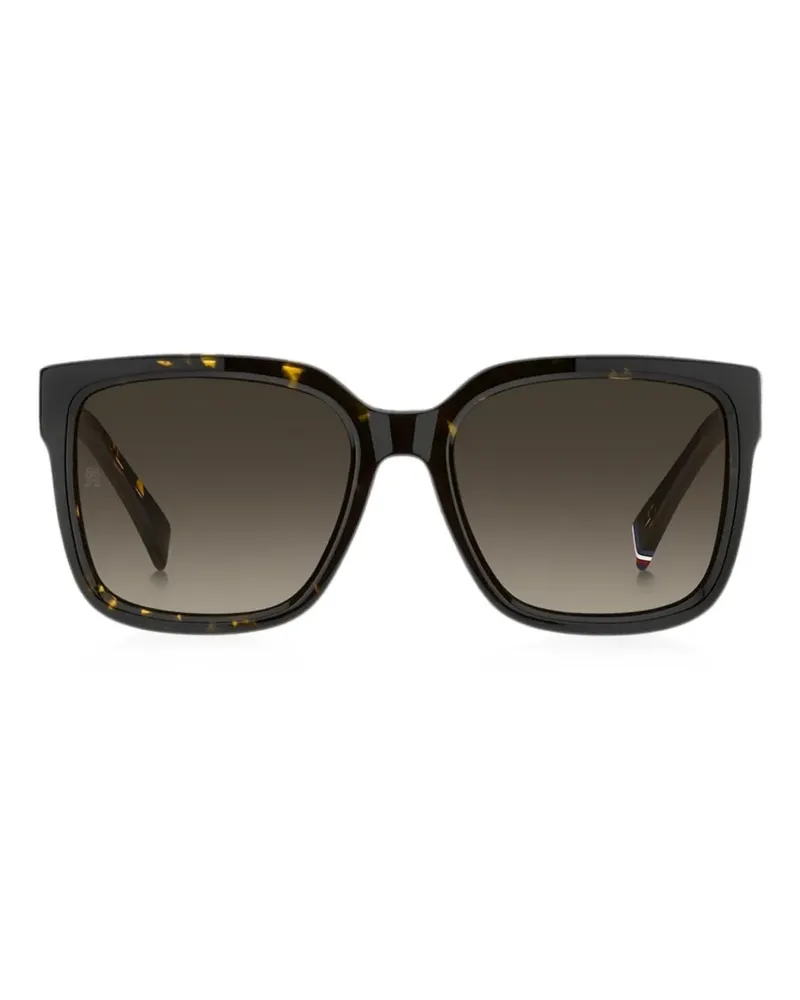 Tommy Hilfiger Eckige Sonnenbrille in Schildpattoptik - Braun Braun