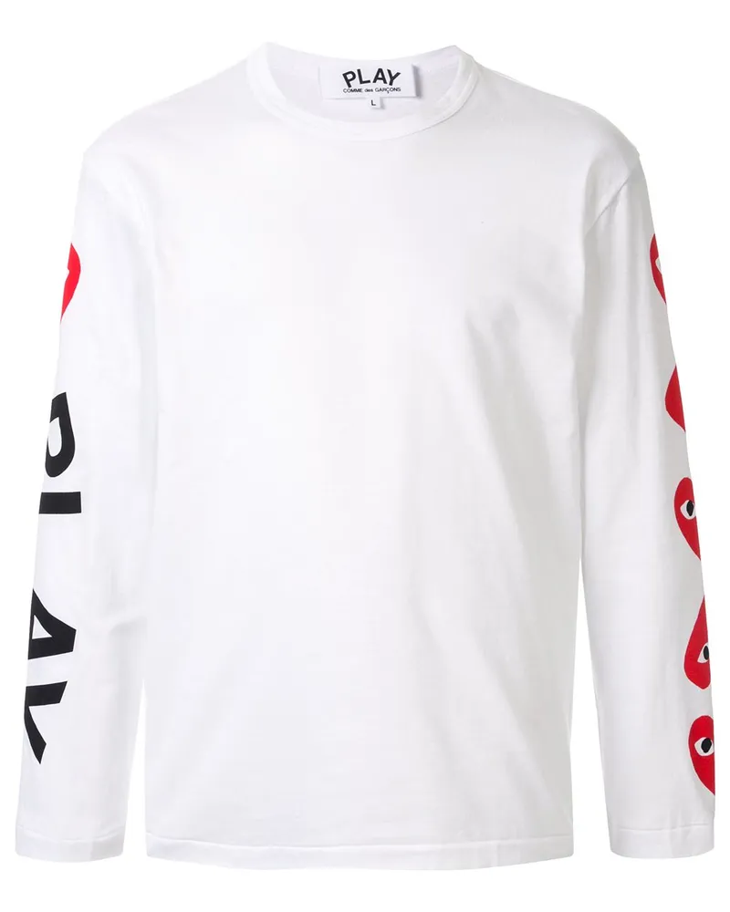 Comme des Garçons Klassisches Langarmshirt Weiß