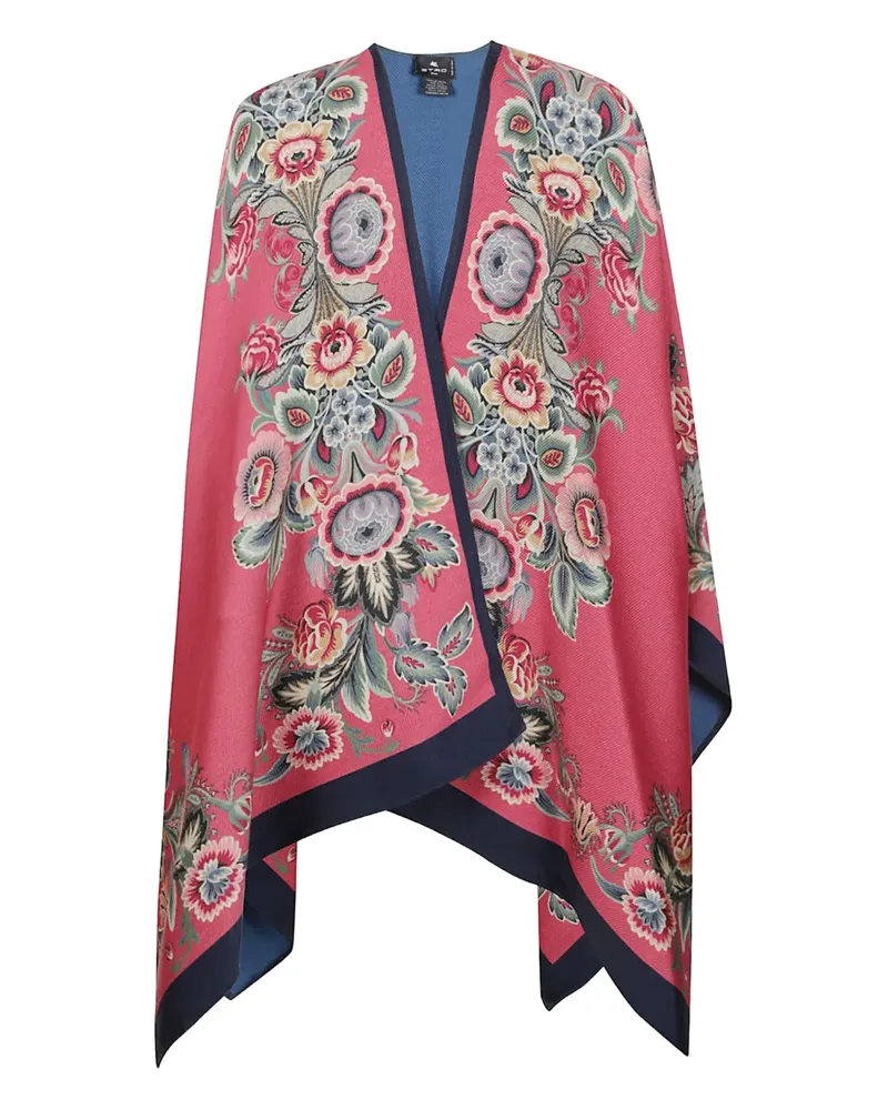 Etro floral-print cape - Rosa Rosa