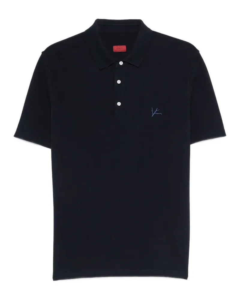 Isaia logo-detail polo shirt - Blau Blau
