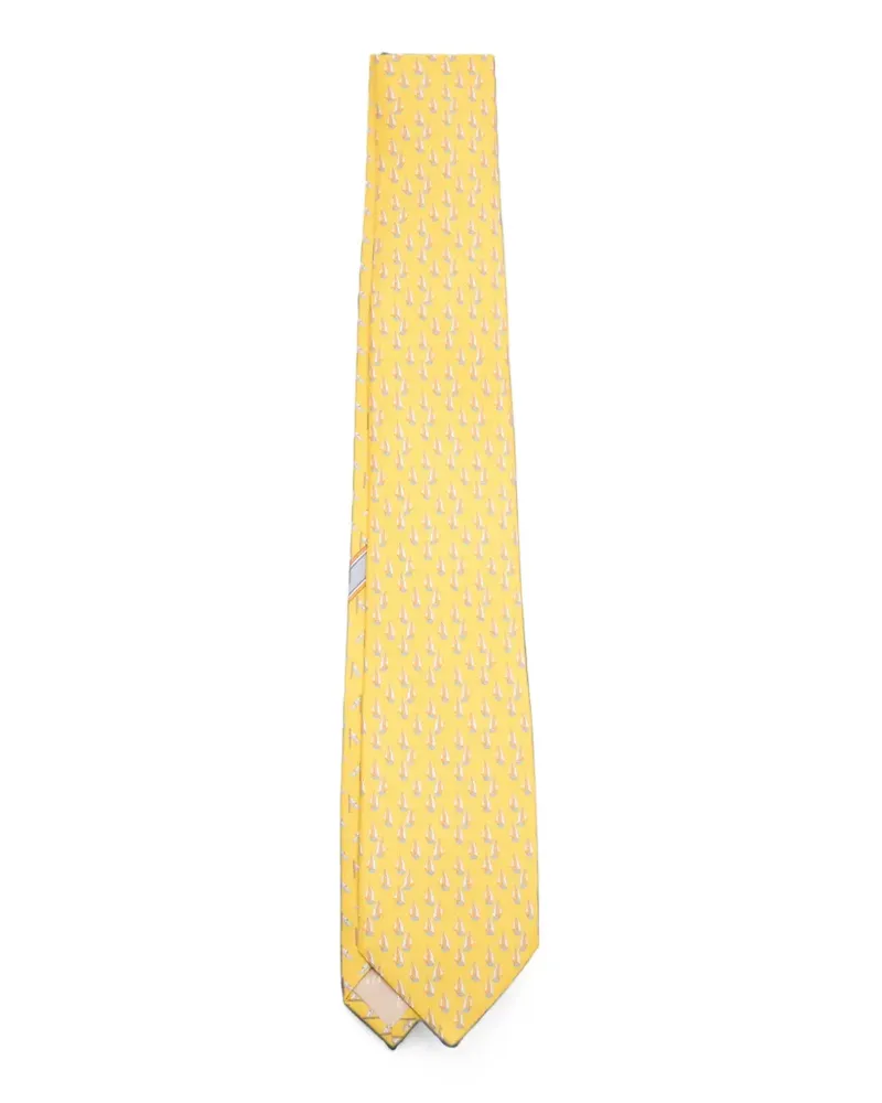 Ferragamo nautical-print silk tie - Gelb Gelb
