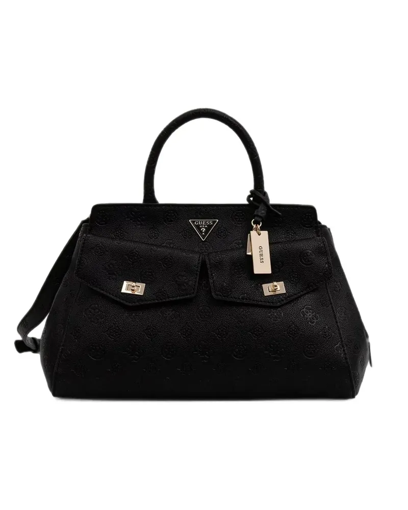 Guess Blake logo-embossed front-pocket tote bag - Schwarz Schwarz