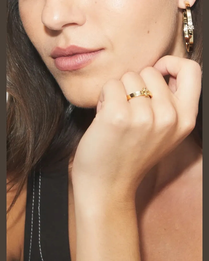 Tory Burch Kira Ring mit Logo - Gold Gold