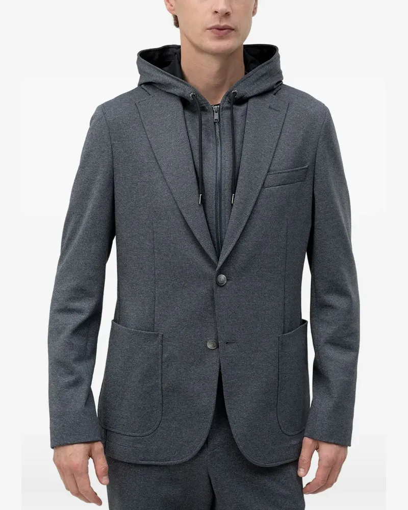 HUGO BOSS Schmale Jacke mit Kapuze - Grau Grau