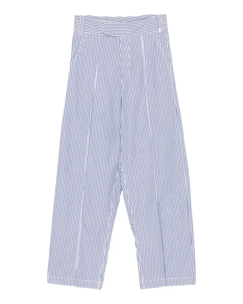 Jejia Susi striped contrast-stitch trousers - Blau Blau