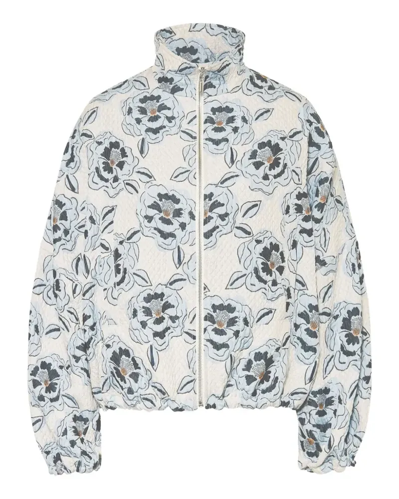 SEM PER LEI floral-jacquard bomber jacket - Weiß Weiß