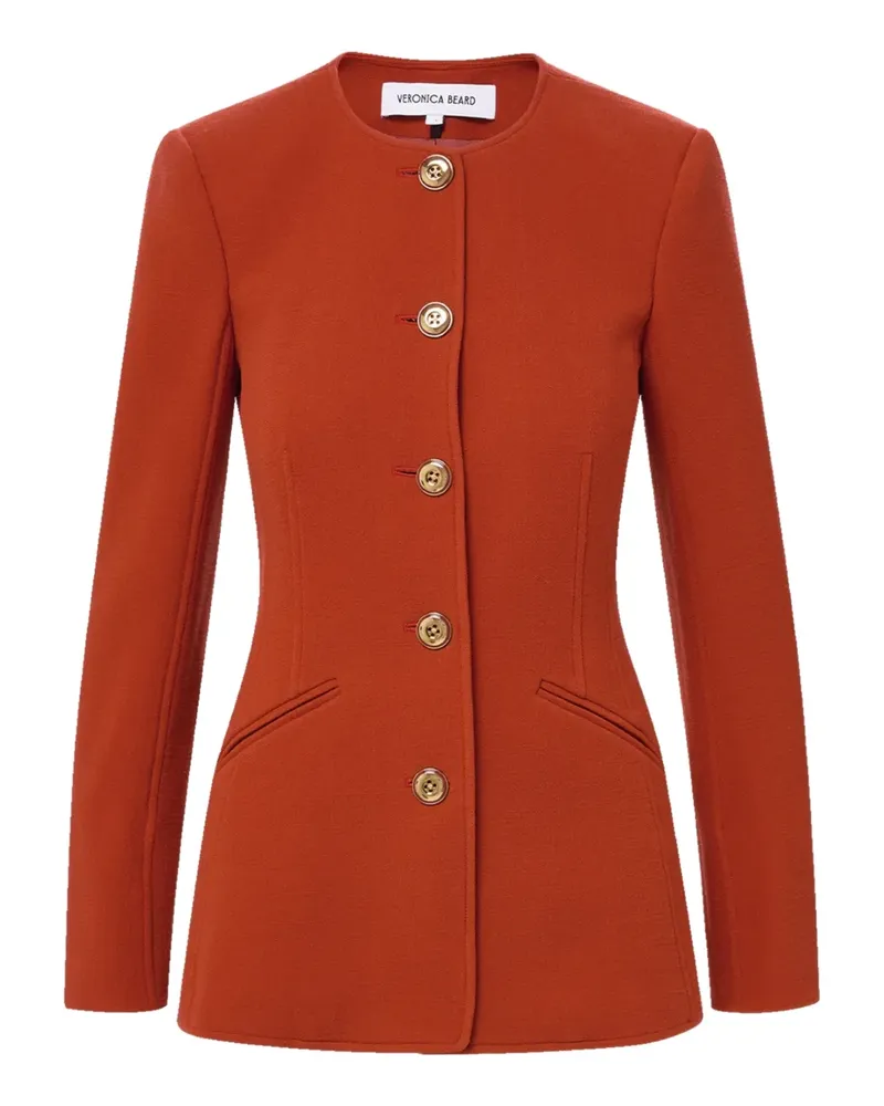 Veronica Beard Schmale Jessup Jacke ohne Kragen - Rot Rot