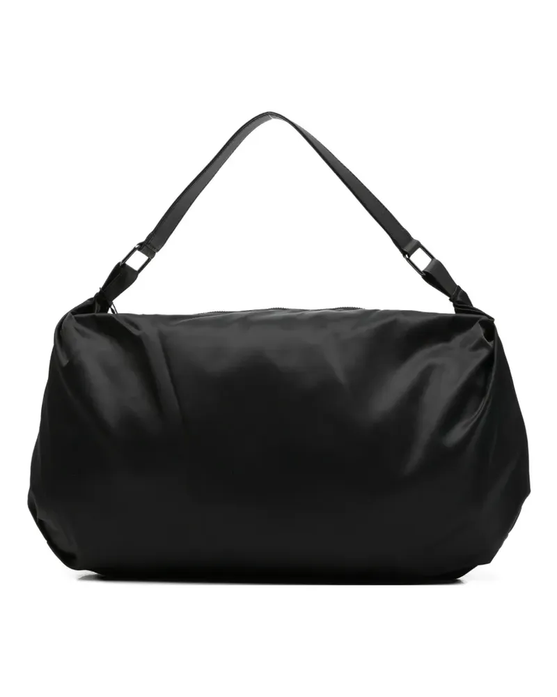Yohji Yamamoto logo-patch gathered tote bag - Schwarz Schwarz