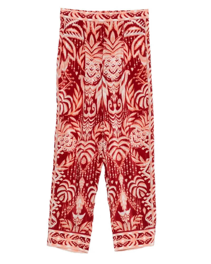 FARM Rio Tropical Tapestry Ikat-Hose mit Falten - Rot Rot