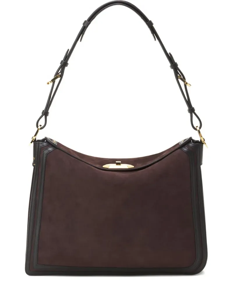 Lanvin Sac Compagnon Schultertasche aus Wildleder - Braun Braun