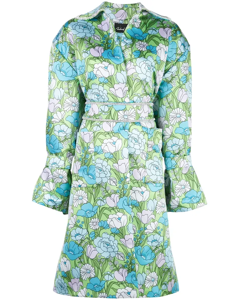 Richard Quinn Ausgestelltes Kleid mit Blumen-Print - Blau Blau
