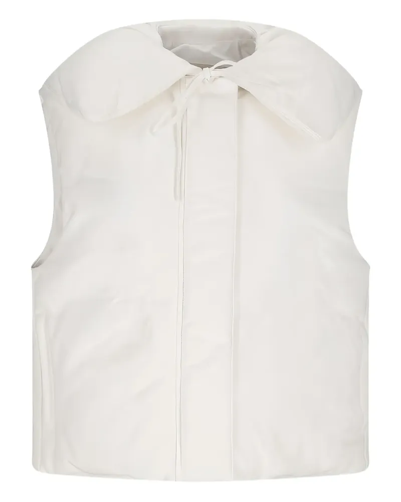 Jil Sander Weste aus Leder - Weiß Weiß