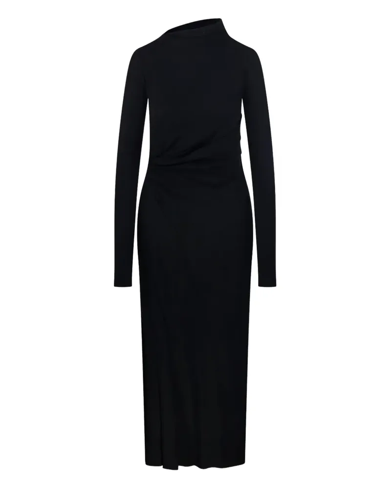SPORTMAX Gerafftes Kleid mit asymmetrischem Ausschnitt - Schwarz Schwarz