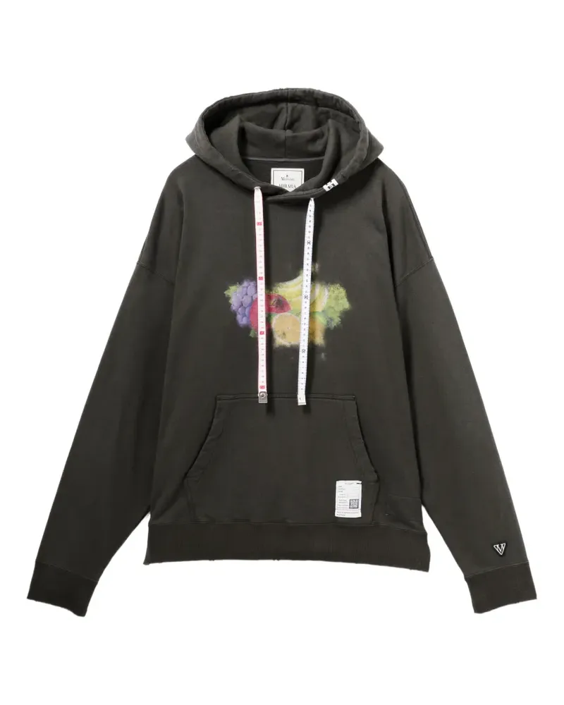 MIHARAYASUHIRO Hoodie mit Früchteprint - Schwarz Schwarz
