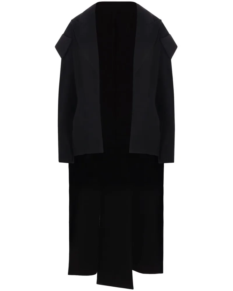 Yohji Yamamoto Offener Mantel - Schwarz Schwarz