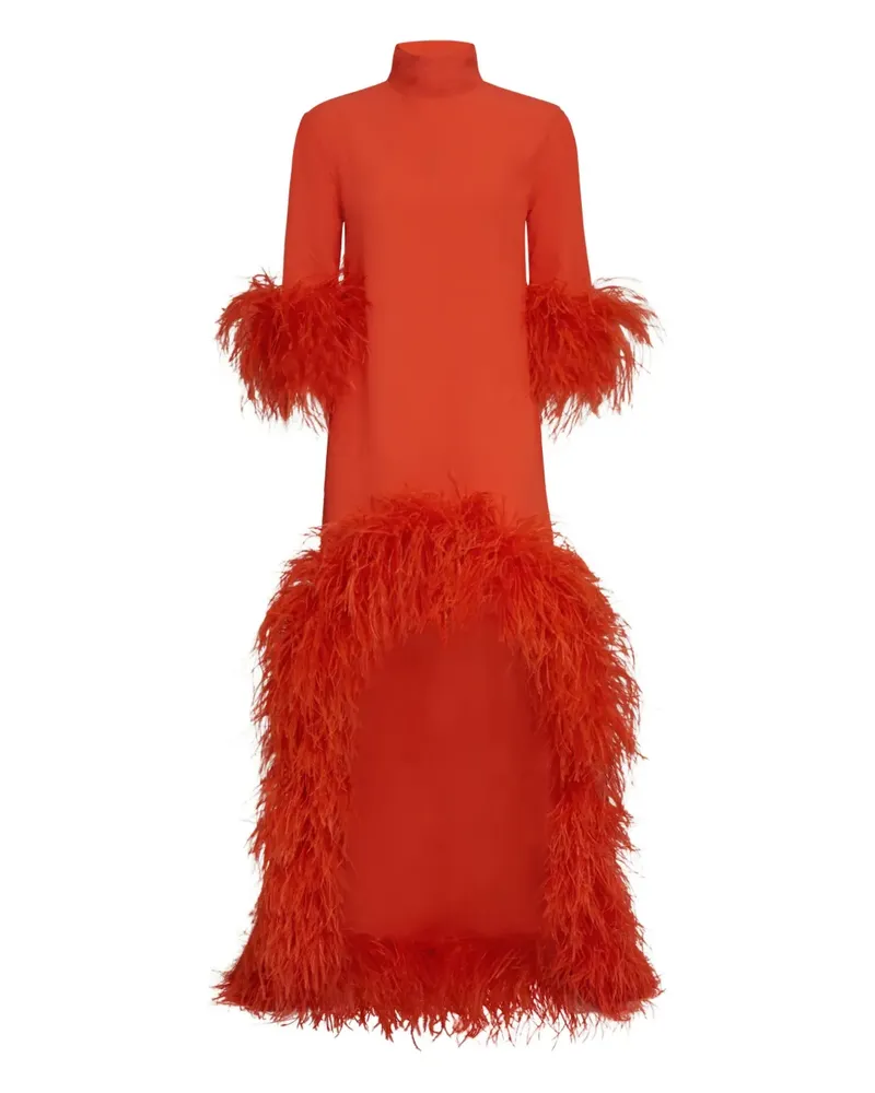 Taller Marmo Gina Extravaganza Kleid mit Federbesatz - Orange Orange