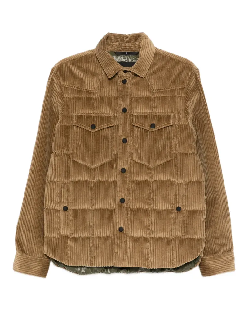 Moncler Wattierte Gelt Hemdjacke aus Cord - Braun Braun