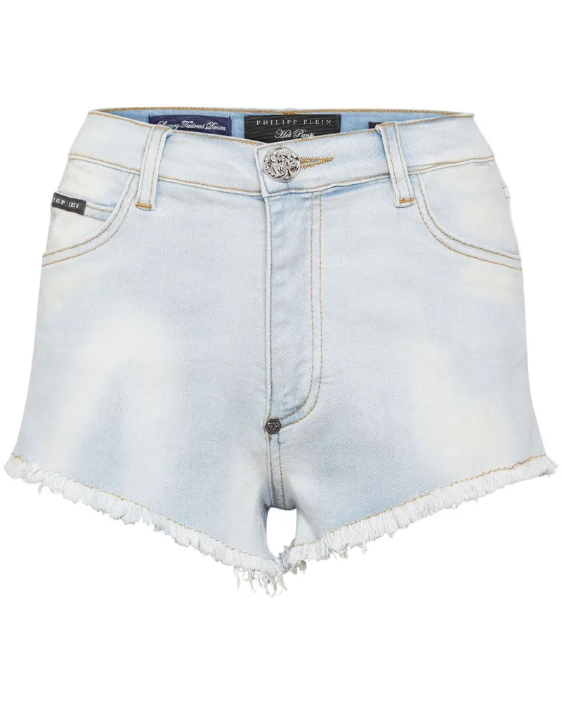 Philipp Plein Jeans-Shorts mit Logo-Applikation - Blau Blau