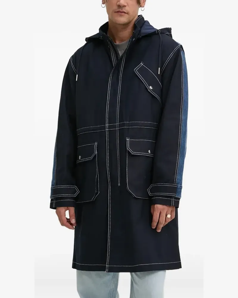 Desigual Kapuzenparka mit Jeanseinsatz - Schwarz Schwarz