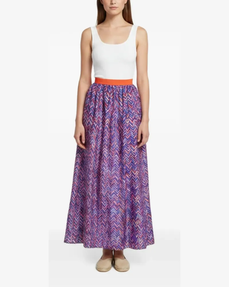 Roksanda Ilincic Maxirock mit Zickzack-Print - Violett Violett