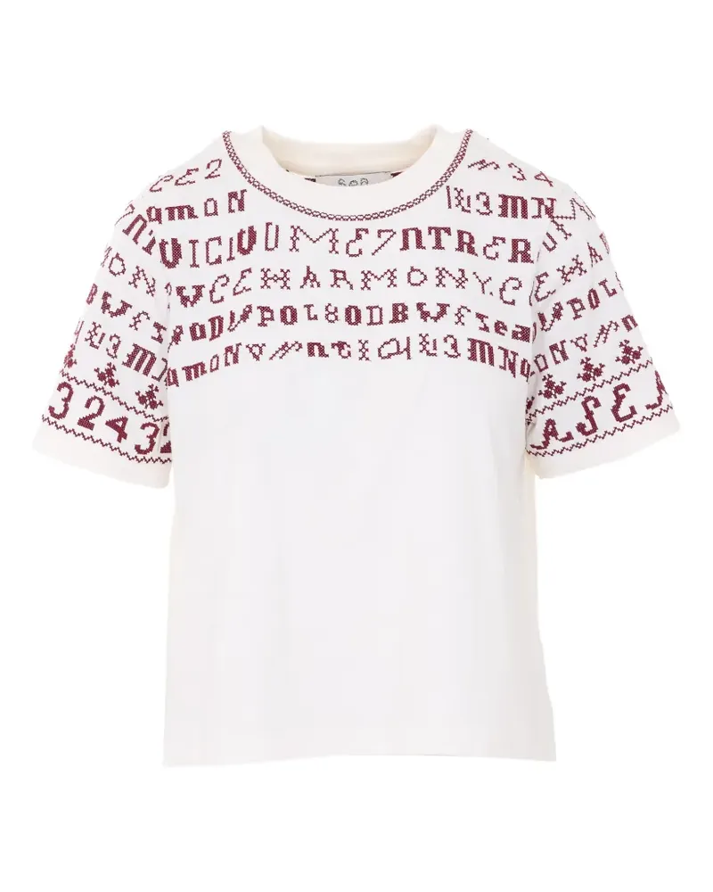 Sea Strick-T-Shirt mit Stickerei - Weiß Weiß