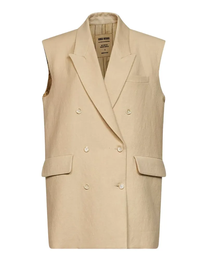 Uma Wang double-breasted sleeveless waiscoat - Nude Nude