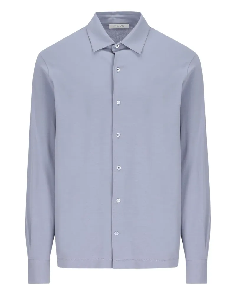 Cruciani Hemd mit Knopfmanschetten - Blau Blau