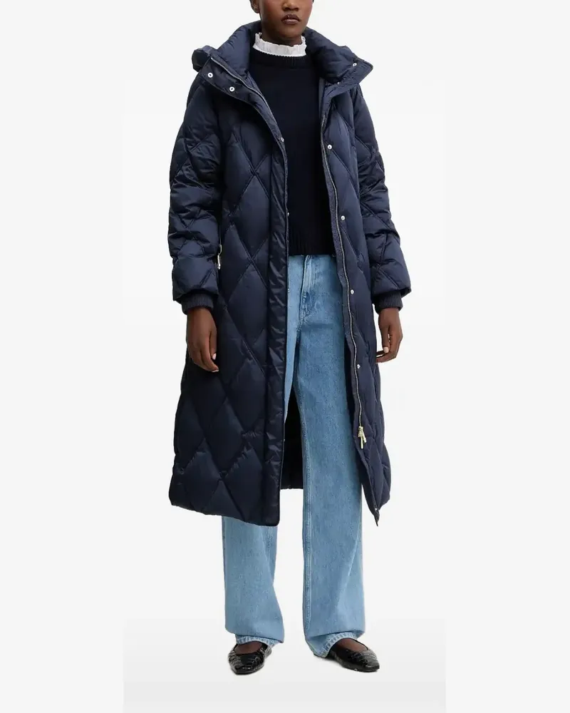 Luisa Spagnoli Soiano diamond-quilted hooded coat - Blau Blau