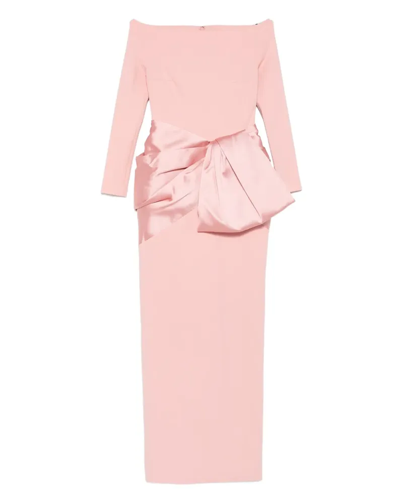 Solace London Schulterfreies Kori Maxikleid mit Schleifendetail - Rosa Rosa