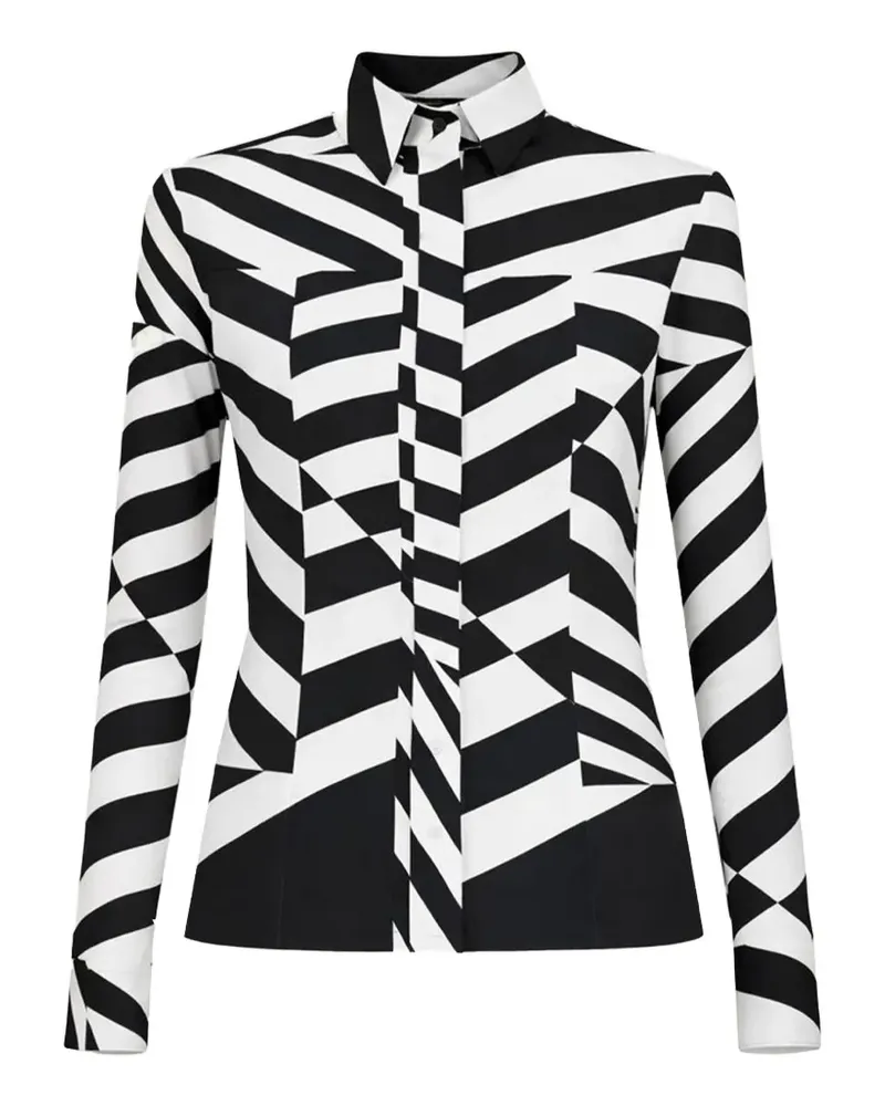 Gloria Coelho Hemd mit geometrischem Print - Weiß Weiß