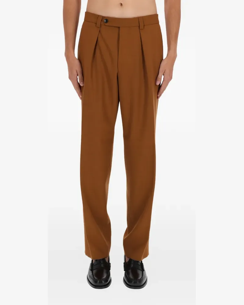 HUGO BOSS Plissierte Hose - Braun Braun