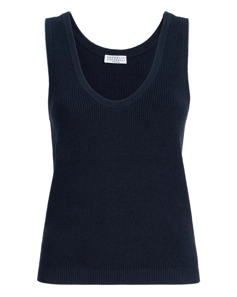 Brunello Cucinelli ribbed T-shirt - Blau Blau