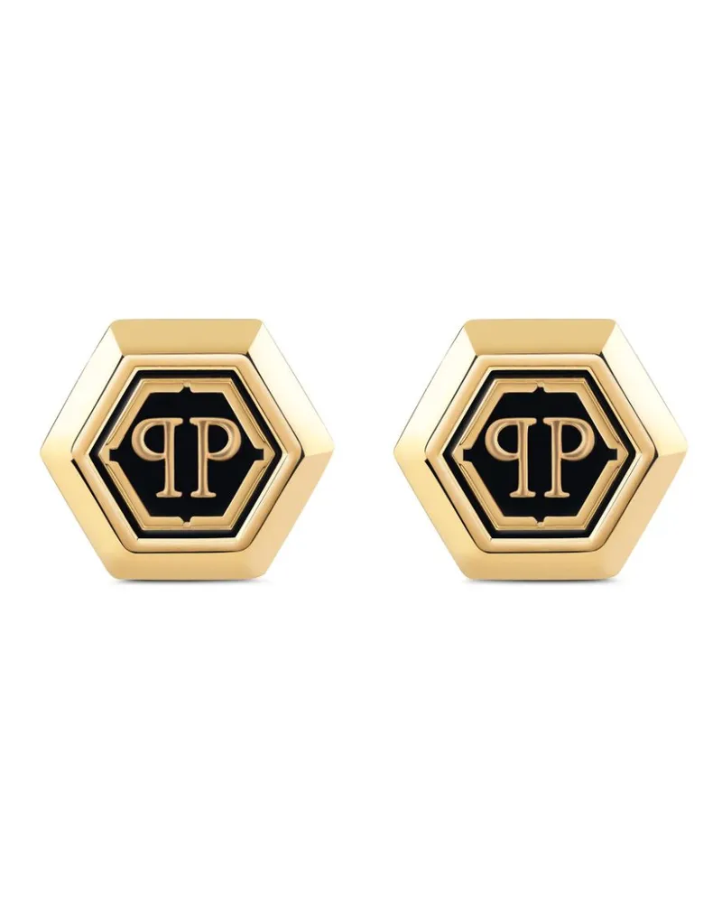 Philipp Plein Hexagon-PP Manschettenknöpfe - Gold Gold