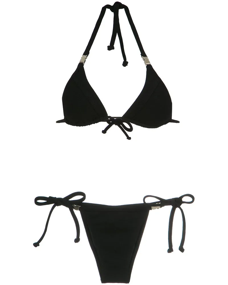 Amir Slama Bikini mit Schnallen - Schwarz Schwarz