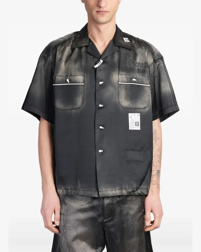 MIHARAYASUHIRO Hemd im Distressed-Look - Schwarz Schwarz