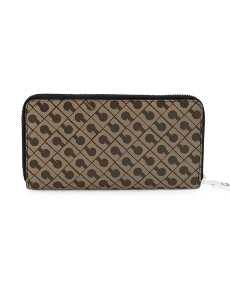 Gherardini monogram-print zip-around wallet - Nude Nude
